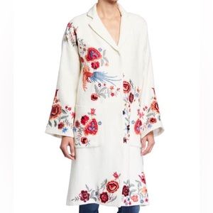 NEW Johnny Was Ovadio Biya embroidered & sequins Coat XS petite, wool bl…